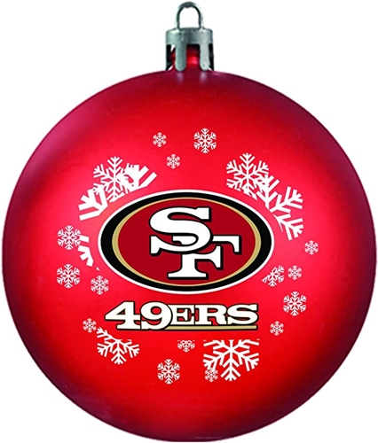San Francisco 49ers NFL Snowflake Shatter-Proof Ball Ornament - 6ct Case *SALE*