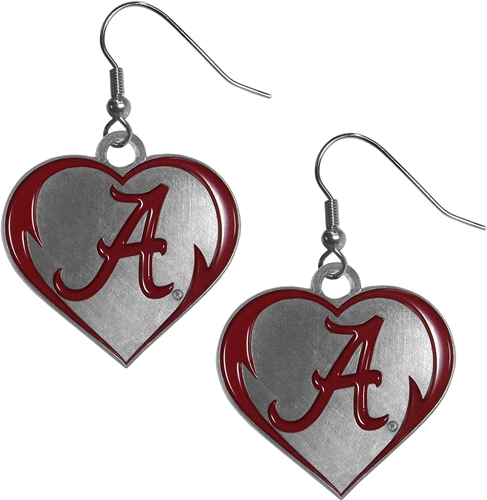 Alabama Crimson Tide NCAA Heart Dangle Earrings *NEW*