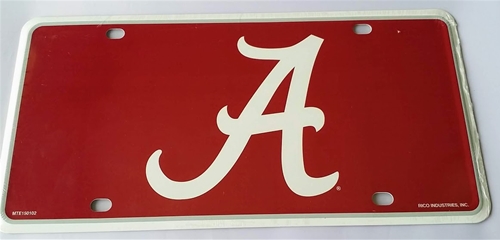 Alabama Crimson Tide 2nd Logo NCAA Printed Metal LICENSE PLATE Tag