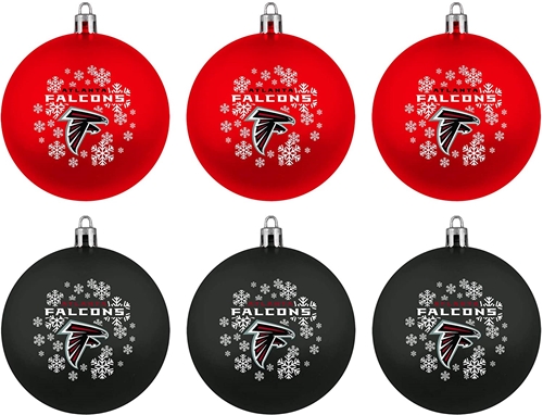 Atlanta Falcons NFL 6 Pack Home & Away Shatter-Proof Ball Ornament Gift Set - 4ct Case