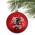 Atlanta Falcons NFL Snowflake Red Shatter-Proof Ball Ornament - 6ct Case