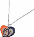 Auburn Tigers Swirl Heart NCAA Silver Pendant Necklace *SALE*