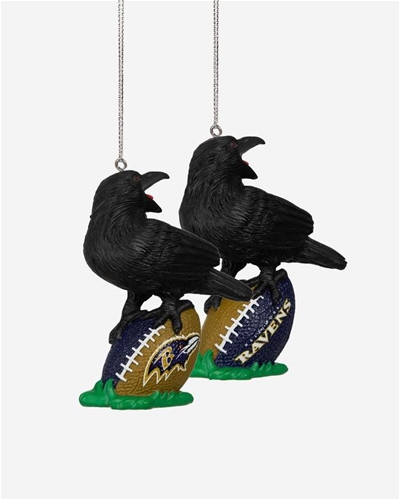 Baltimore Ravens NFL 2 Pack Thematic Resin Ornament Set