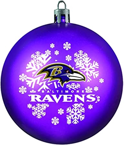 Baltimore Ravens NFL Snowflake Shatter-Proof Ball Ornament - 6ct case *SALE*