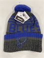 St. Louis Blues NHL Charcoal Mass Slab Knit Cuff Cap w/ Pom