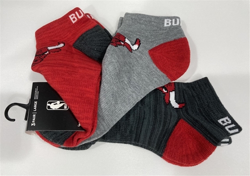 Chicago Bulls NBA Team Color Seabrook Motion Low Cut SOCK 3 Pack Size L *NEW*