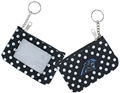 Carolina Panthers Logo NFL Nylon Polka Dot Coin Purse Key Ring