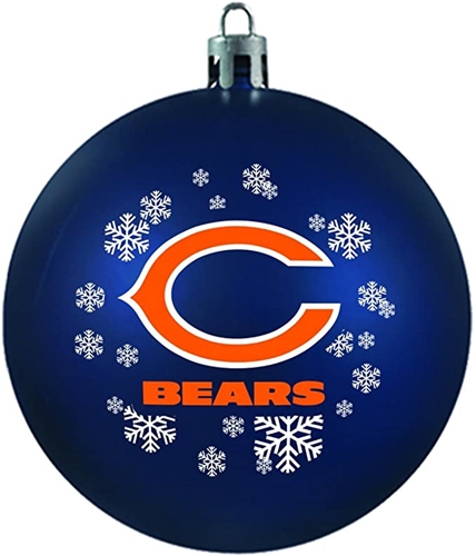 Chicago Bears NFL Snowflake Blue Shatter-Proof Ball Ornament - 6ct Case *SALE*