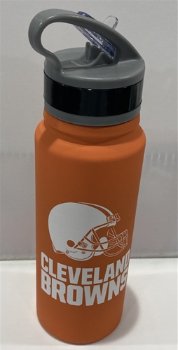 Cleveland Browns NFL 25oz Single Wall Stainless Steel Flip Top Water Bottle - 6ct Case *SALE*