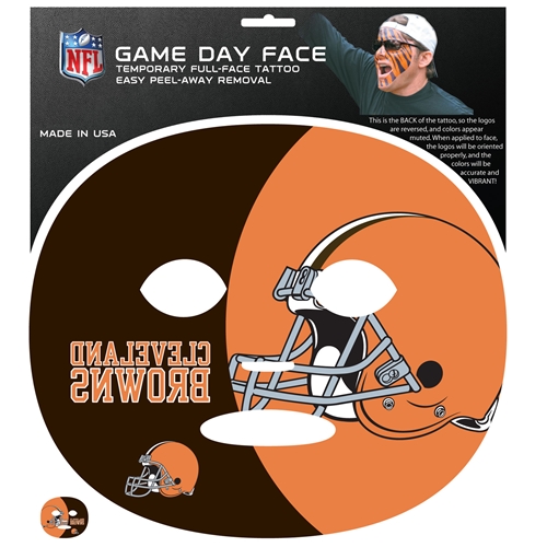 Cleveland Browns NFL Game Day Temporary Face Tattoo *SALE*