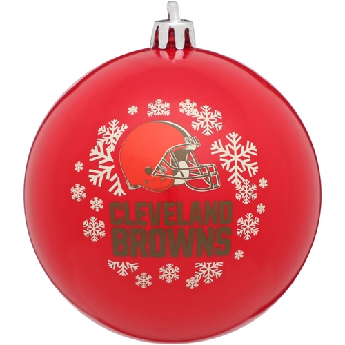 Cleveland Browns NFL Snowflake Shatter-Proof Ball Ornament - 6ct Case *SALE*