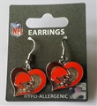 Cleveland Browns NFL Swirl Heart Dangle Earrings