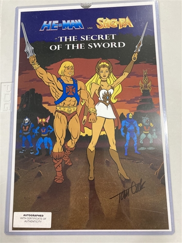 Tom Cook Signed Masters of the Universe He-Man & She-Ra 11''x17'' POSTER w/ COA