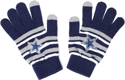 DALLAS COWBOYS NFL Acrylic Stripe Knit Texting Stretch Fit Gloves *SALE*