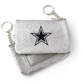 Dallas Cowboys NFL Silver Sparkle Coin Purse Key Ring *NEW*