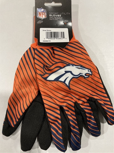 Denver Broncos NFL Full Color 2 Tone Sport Utility Gloves - 6ct Lot