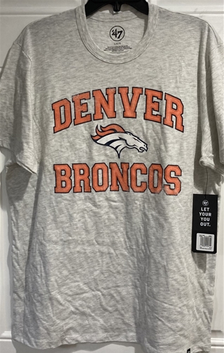 Denver Broncos NFL Relay Grey Men's Union Arch Franklin Tee *NEW* - Dozen Lot