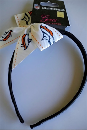 Denver Broncos NFL Grace Collection Bow HEADBAND - One Dozen Lot *SALE*