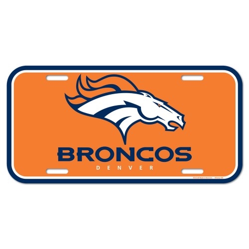 Denver Broncos NFL Souvenir Orange Plastic LICENSE PLATE