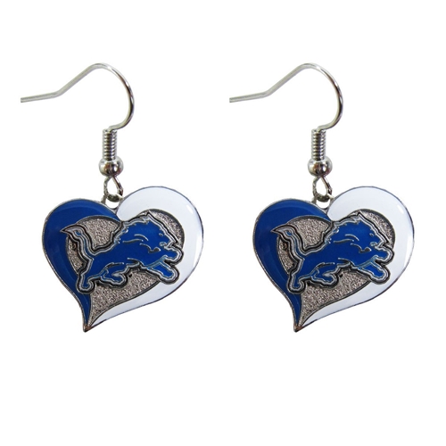 Detroit Lions NFL Swirl Heart Dangle Earrings *SALE*