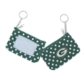 Green Bay Packers NFL Nylon Polka Dot Coin Purse Key Ring