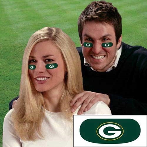 Green Bay Packers NFL Vinyl Face Decorations 6 Pack Eye Black Strips *SALE*