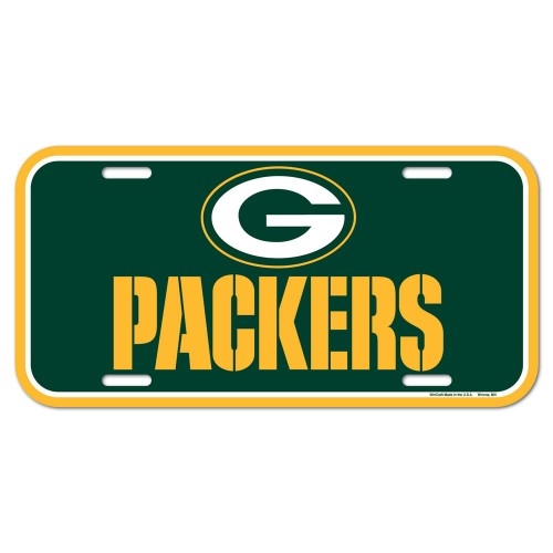Green Bay Packers NFL Souvenir Green Plastic LICENSE PLATE