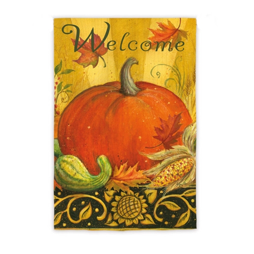 Heritage Pumpkin ''WELCOME'' 2-Sided Garden FLAG