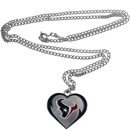 Houston Texans NFL Silver Heart Team Pendant Necklace