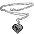 Houston Texans NFL Silver Heart Team Pendant Necklace