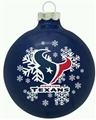 Houston Texans NFL Snowflake Blue Shatter-Proof Ball Ornament - 6ct Case