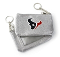 Houston Texans NFL Silver Sparkle Coin Purse Key Ring *NEW*