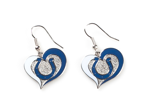 Indianapolis Colts NFL Swirl Heart Dangle Earrings *SALE*