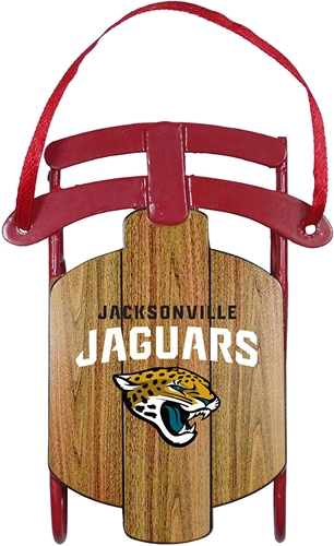 Jacksonville Jaguars NFL Vintage Metal Sled Ornament - 6ct Case