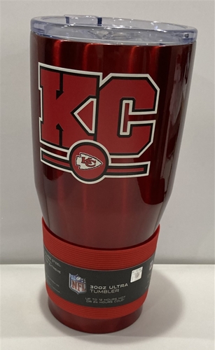 Kansas City Chiefs NFL Red Letterman 30oz Double Wall Stainless Steel Ultra Travel Tumbler - 6ct Cas
