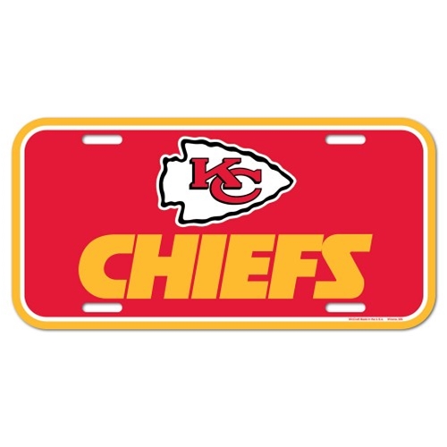 Kansas City Chiefs NFL Souvenir Plastic LICENSE PLATE