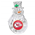 Kansas City Chiefs NFL Traditional Snowman Ornament - 6 Count Case