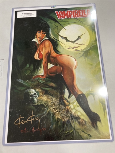 Ken Kelly Artist Legend Signed Vampirella w/ Bat Background 11''x17'' Art POSTER w/ COA