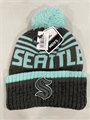 Seattle Kraken NHL Charcoal Mass Slab Knit Cuff Cap w/ Pom