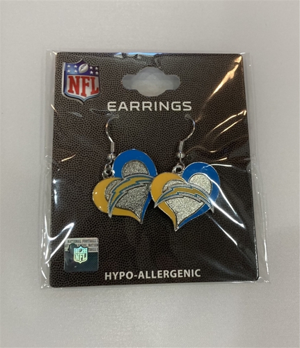 Los Angeles Chargers NFL Swirl Heart Dangle Earrings *SALE*