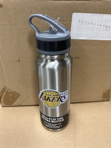 Los Angeles Lakers NBA 25oz Single Wall Stainless Steel Flip Top Water Bottle *NEW* - 6ct Case
