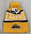 Los Angeles Lakers NBA Gold Mass Whitaker Knit Cuff Cap w/ Pom *NEW*