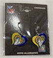 Los Angeles Rams NFL Silver Swirl Heart Dangle Earrings