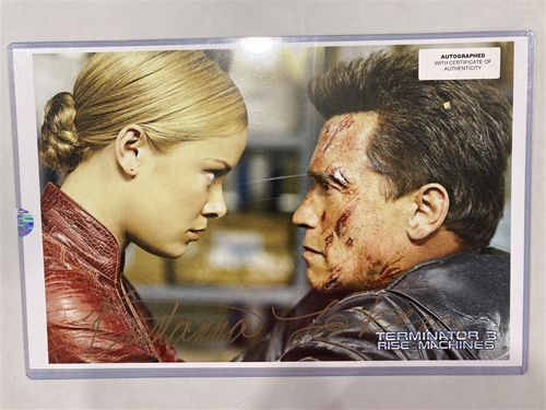 Kristanna Loken Signed T3 11''x17'' Duo facing Arnold Film POSTER w/ COA *NEW*