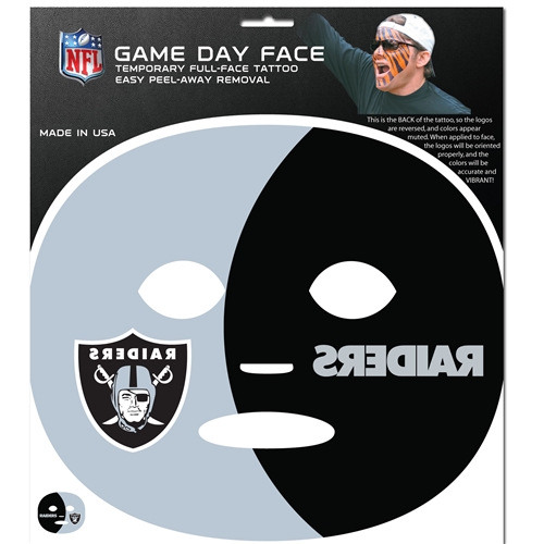 Las Vegas Raiders NFL Game Day Temporary Face TATTOO *NEW*