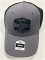 Miami Marlins MLB Charcoal Mass Gannon Adjustable MVP Mesh Snapback Hat