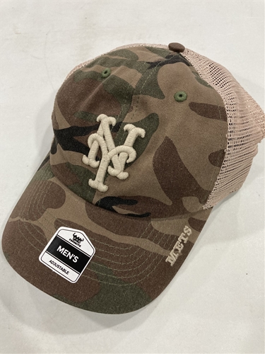 New York Mets MLB Camo Mass Conceal Adjustable Clean Up Mesh Snapback HAT *NEW*
