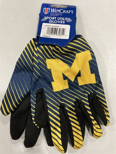 Michigan Wolverines NCAA Full Color 2 Tone Sport Utility Gloves *NEW* - 6ct Lot