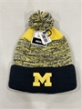 Michigan Wolverines NCAA Yellow Mass Ferndale Knit Cuff Hat w/ Pom *NEW*