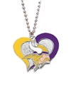 Minnesota Vikings Swirl Heart NFL Silver Team Pendant Necklace